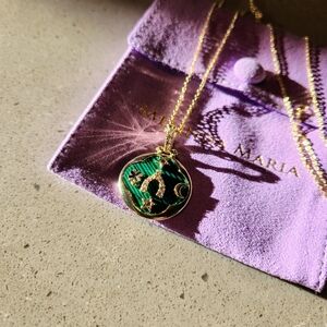 Melinda Maria Gold And Green Malachite Lucky Necklace